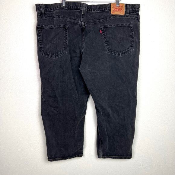 Levi's Mens 550 Jeans Size 50x32 Tag (25" Actual) Black Relaxed Fit Denim Pants - Picture 2 of 6